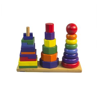 China China Selling Music Colorful Stacked Layers Puzzle Hot Children's Early Education Toys Ring Rainbow Tower Beads 1 to 2 Years Old for sale