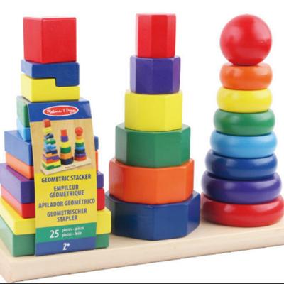 China Wholesale Early Education Children's Toys China Colorful Stacked Layers Music Puzzle Ring Rainbow Tower Beads 1 to 2 Years Old for sale