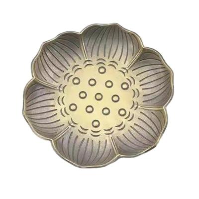 China Mini Lotus Chinese Freeform Copper Combination Incense Censer Incense Stick Holder Spiral Censer Alloy Ash Catcher for sale