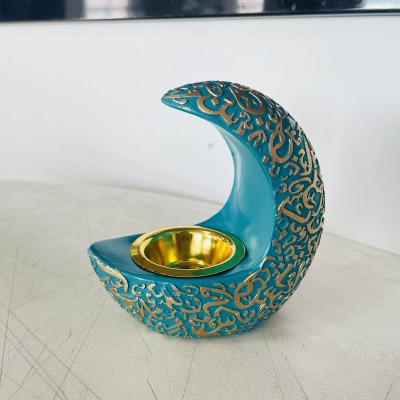 China New Moon Sale Chinese Hot Exquisite Censer Stove Incense Stick Holder Resin Metal Craft Portable Home Decor for sale