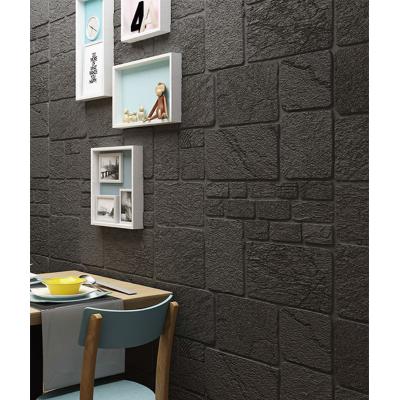 China 3d sound insulation and heat insulation pe foam wallpaper suitable for kitchen PE foam wall panel with back glue for sale