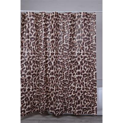 China Sustainable Stylish Style Leopard-Print Shower Curtain For Bathroom Hotel Shower Curtain for sale