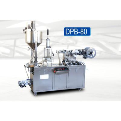 China DPB-80 Mini Honey Butter Jam Chocolate Chemical Aluminum Plastic Liquid Filler Automatic Blister Packing Machine for sale