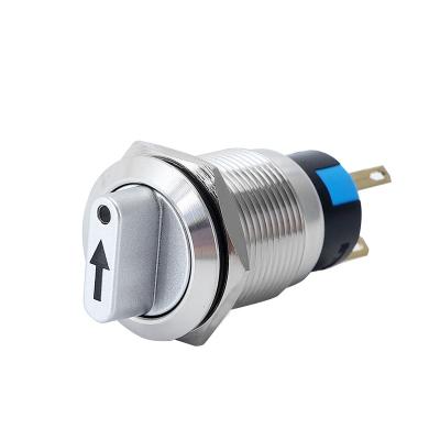 China 19mm Waterproof 3 Position SPST DPDT Illuminated LED Mini Electrical Metal Knob Selector Rotary Switch for sale