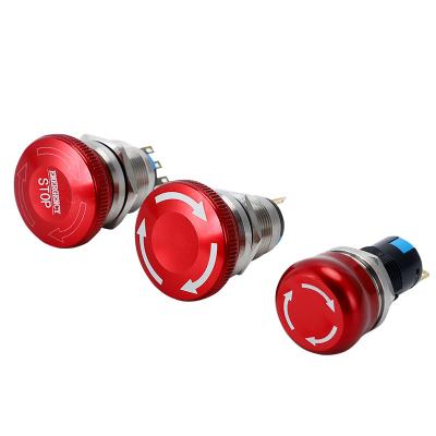 China 16mm Waterproof 5A Mushroom Type Emergency Stop Door Release Switch Illuminated Push Button For Elder for sale