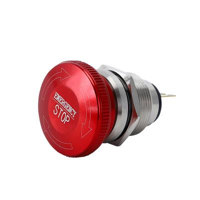 China 22mm 12V 24V SOS Emergency Mushroom Start Stop Power Off Output Waterproof Electric Push Button Switch for sale