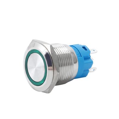 China 16MM Waterproof SPDT Momentary/Latching Ring Illuminated Power On /Off Metal Push Button Switch for sale