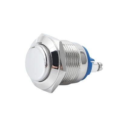 China 19mm Flat Dome Type Reset Momentary Type Metal Power Push Button Switch 12V Electrical On/Off Diameter 19mm for sale