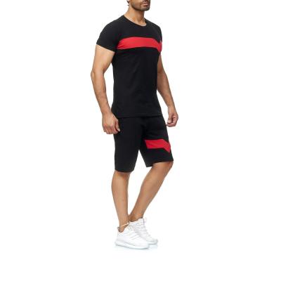 China Latest Design Breathable Summer Sets Customizable Solid Color Logo Male Elastic Waist Shorts Sleeve T-Shirt Tracksuit For Men for sale