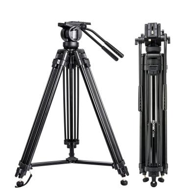 China ZOMEI PORTABLE Dual Handle 360 ​​Degree Rotation Liquid Head Heavy Professional Photography Video Tripod for sale