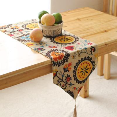 China Eco-friendly Bohemia Print Tabel Runner For Hotel Banquet Home Decoration In Running Tabel Runner for sale