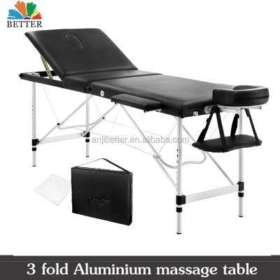 China Portable Aluminum Massage Table 2017 Massage Table 3 Times Bed Salon 60cm Width for sale