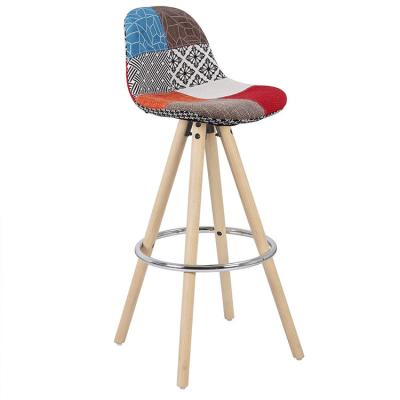 China Frame Modern Barstool Furniture Fabric PP Fabric Beech Wood Multicolor Plastic Umpire Chairs for sale