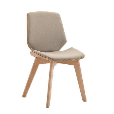 China Modern Modern One Piece Frame Canvas Fabric Dining Chair Dining Room With Beech Wood Legs for sale