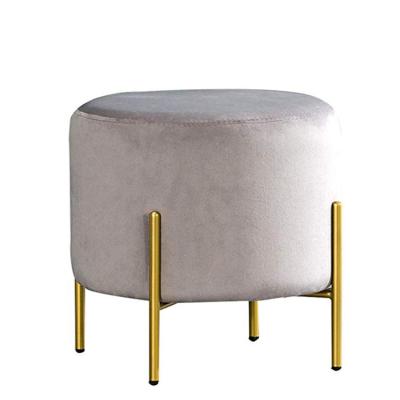 China stool home & Modern Ottoman Furniture Velvet Stool Round Small Pouf Stools Gold Metal Ottoman Legs for sale