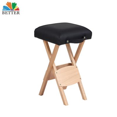 China Eco-friendly Salon Stool Wooden Folding Stool Massage Stool Massage Chair for sale