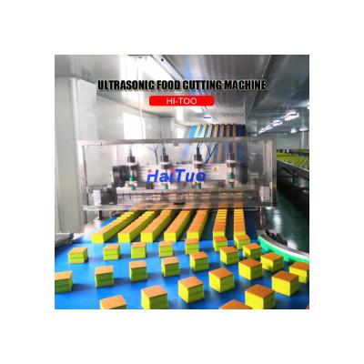 China Snack Factory Chiffon Cake Cutting Machine Automatic Ultrasonic Chiffon Cake Cutter for sale