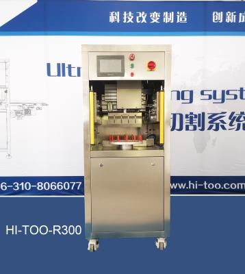 China Round Dairy Factory HI-TOO-IUCM300 Ultrasonic Pizza Slicer Food Cutting Machine for sale