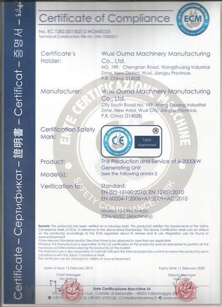 CE - WUXI OUMA MACHINERY MANUFACTURING CO.,LTD