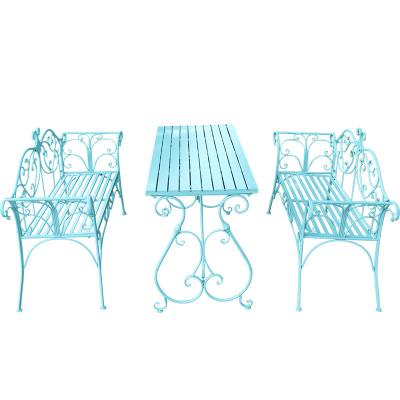 China Fashion modern factory outdoor table and chair sets fashion design metal cast aluminum outdoor home table and chair for sale