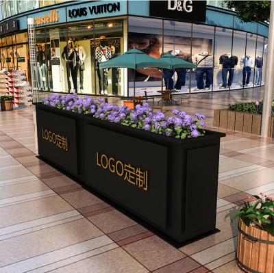 China Modern outdoor coffee pot outdoor flower box commercial street flower iron flower box for sale