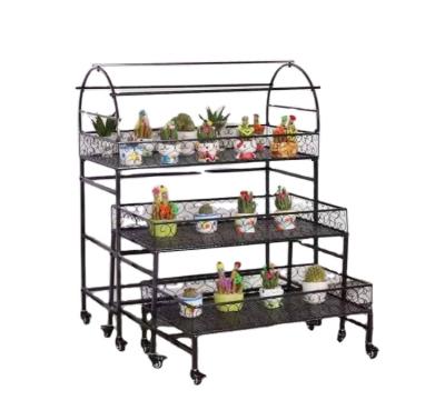 China 2021large Large Flower Shelf Modern Metal Flower Plants Shelf Rack Iron Flower Pot Shelves Outdoor for sale