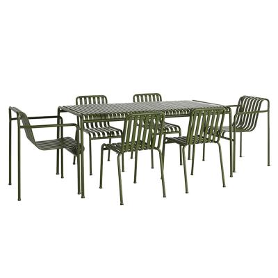 China Modern metal retro wrought iron table garden outdoor dining table and home leisure chair and chair combination courtyard villa for sale