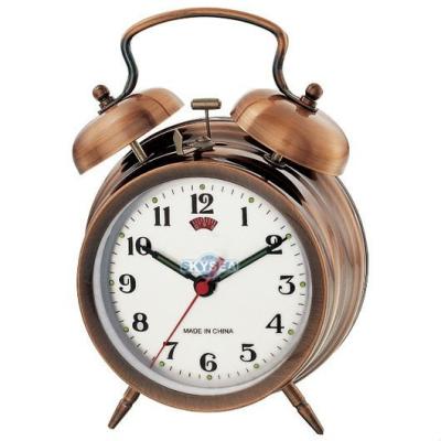 China Daily use mechanical metal 3.5 case alarm clock mechanism, retro design clock, desk clock for sale