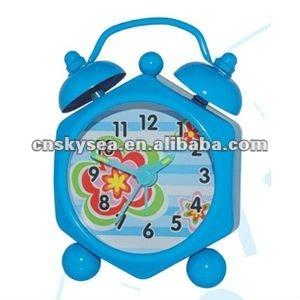 China Mini Daily Use Metal Travel Alarm Clock, Hexagon Shaped for sale