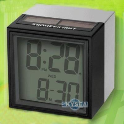 China Time Solar Power Digital LCD Alarm Clock for sale