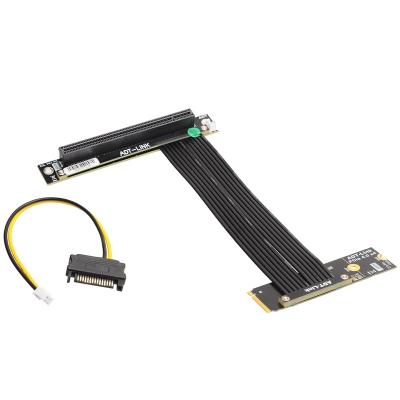 China PVC+Copper M.2 NVMe To PCI E X16 4.0 Extender Adapter Jumper For GPU Graphics Video Cards PCIe 4.0 X16 To M.2 Extension Cable (M-Key SSD) for sale