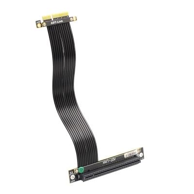 China Newest 4.0 PCIE X16 PVC+Copper Graphics Video Cards to PCI-E X4 Slot Extension Cable PCI Express 4.0 x16 to x4 Riser Adapter 90 Degree GPU for sale