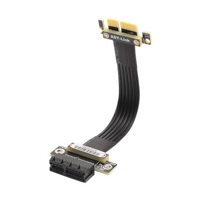 China Hot New Gen4 PCIE4.0 Flat Mount PVC+Copper Riser Cable PCI-E x1 to x1 Extension Cable 16Gbps PCI Express 4.0 Riser 1x Card Ribbon Supplement for sale