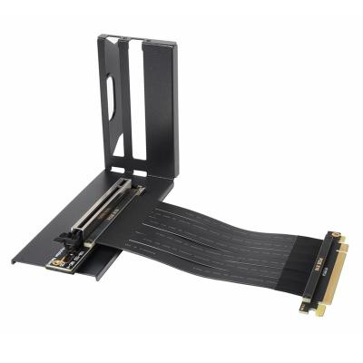 China PCIe x16 Graphics Video Card PCIe x16 Slot Extension Cable Risers to New PCI-E Extension Cable Black Graphics Video Cards Bracket / Base GPU Bracket + x16 Vertical Riser GEN3 PCIE 3.0 10~100CM for sale