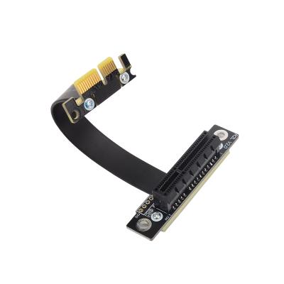 China PVC+Copper New Gen3 PCIe 3.0 x1 to x4 8G/Bps Riser Extender Cable Double 90 Degree PCI E Extender Rectangle PCI-E 4X to 1X Riser Adapter for sale