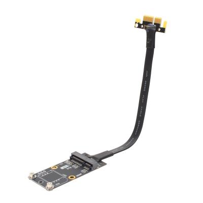 China PVC+Copper Add On Cards New mPCIe to PCIe 3.0 Full Speed ​​x1 Extension Cable PCI-E 1x to Mini PCIe Riser Card Adapter 3-100CM (Mini Card) for sale