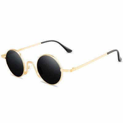 China Fashion Sunglasses 9301 Shades 2019 Retro Steampunk Vintage Men's Round Glass Lenses Sun Glasses Metal Punk Frame for sale