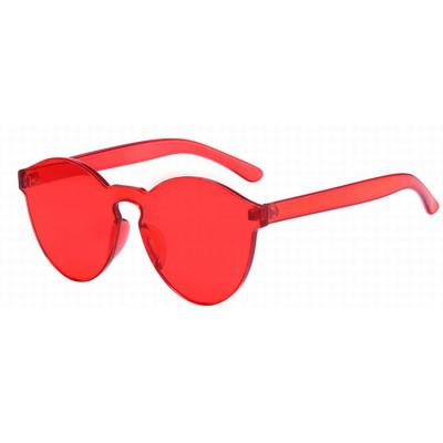 China 2019 Fashion Sunglasses 9803 Thick Slices One Piece Round Shape Rimless Sunglasses Candy Color Transparent Eyewear for sale