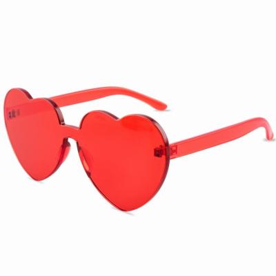 China Fashion Sunglasses 2817 Hot Custom Heart Shaped Heart Shaped Red White Yellow Sunglasses Red White Sunglasses Rimless Sale Candy Color Sunglasses for sale