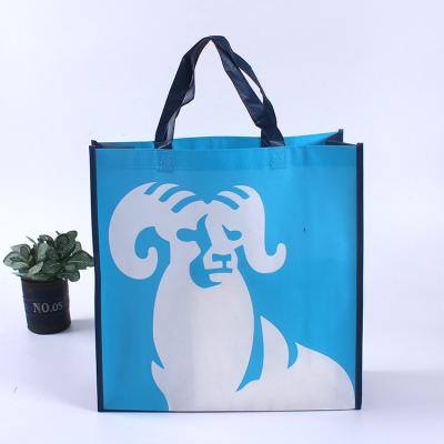 China Reusable Custom Animal Printing Logo Portable Foldable Nonwoven Shopping Tote Bags for sale