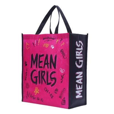 China Reusable custom logo printed promotional colorful pp non woven bag reusable carry shopping tote bag for sale