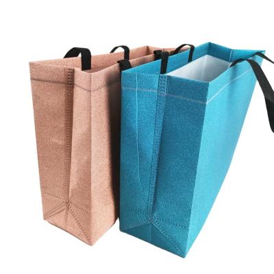 China Metallic Laminated Tote Bag Non Woven Grocery Shopping Clear Promotional Waterproof Shiny Glitter for sale