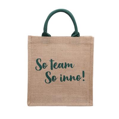 China Factory Wholesale Eco-Friendly Custom Printed Eco-friendly Natural Tote Bag Hessian Burlap Shopping Bag for sale