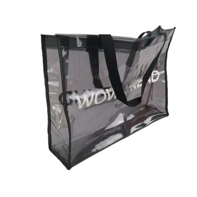 China Fashion Manufacturer Direct Luxury Hologram PVC Tote Bag Transparent Shopping Bag for sale