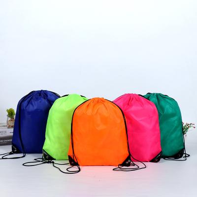 China Promotional Polyester Shoe Drawstring Bag Shopping Backpack Blank Bag 32x42cm In Stock for sale