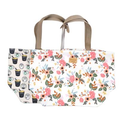 China Rural Floral Oxford Student Promotion Large Grocery Mum Waterproof Shopping Bag for sale