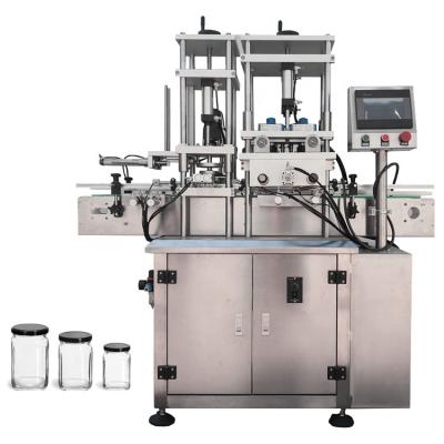 China Automatic Food Honey Sauce Jam Glass Bottle Jar Can Screw Lid Vacuum Sealing Capping Machine for sale