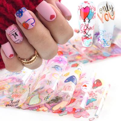 China Beauty 2021 New Mixed Nail Art Lips Butterfly Letter Heart Nail Foil For Valentines Days for sale