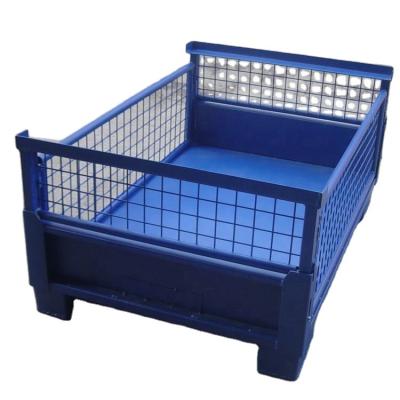 China Collapsible Powder Coated Wire Mesh Container With Base Plate for sale