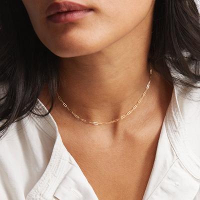 China FASHIONABLE Personality Minimalist Stainless Steel 14K Gold Plated Chain Necklace Women Choker Jewelry for sale